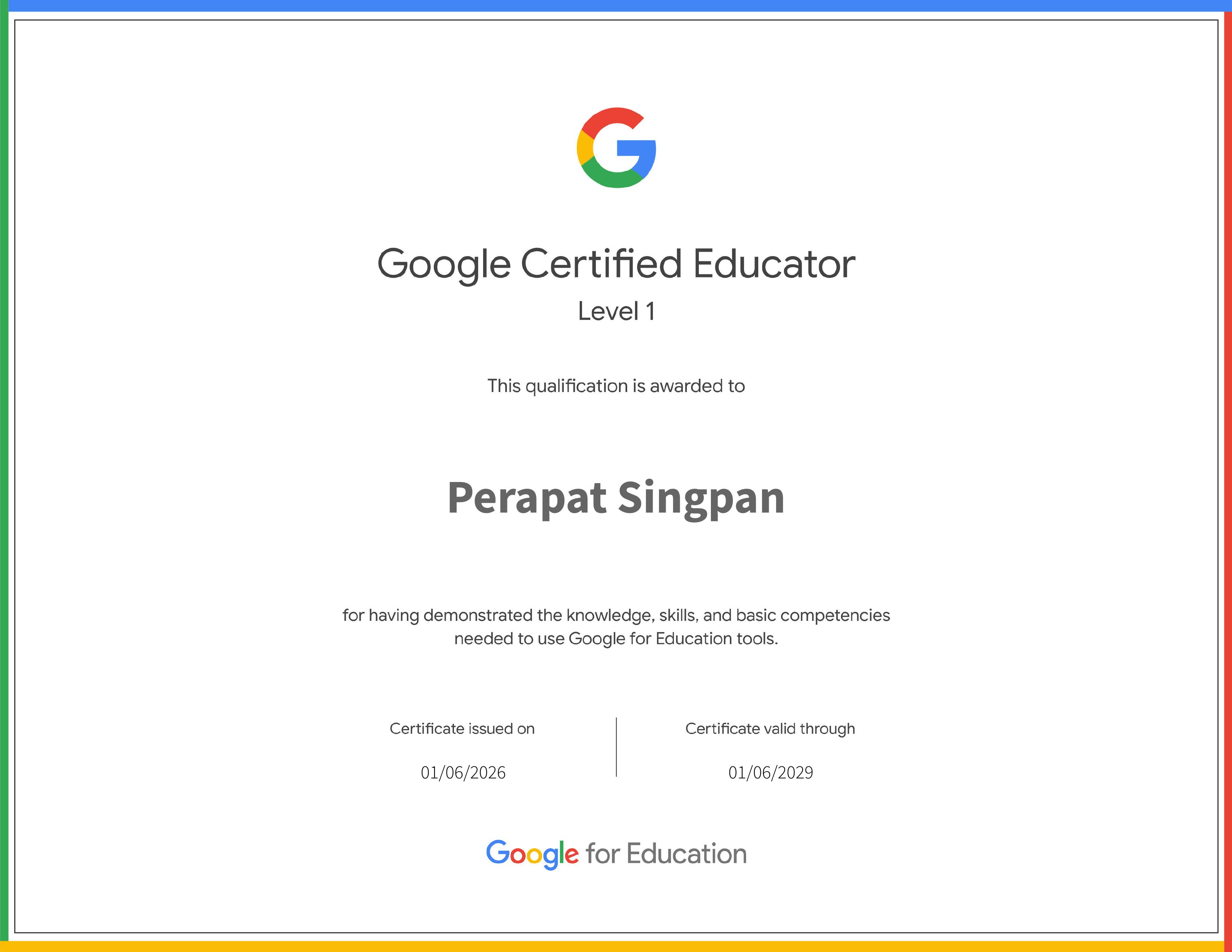 Google Certified Educator Level 1